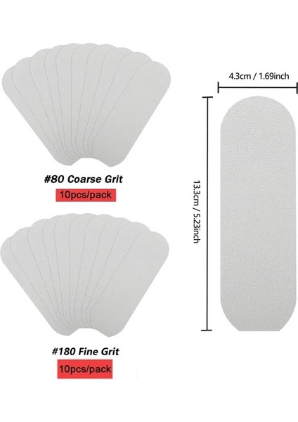 Beyaz G80 180-20PCS Bng 1/20PCS #80 180 Bakım Dolum Tırnak Dosyaları Tampon Yedek Ayak Zımpara Paslanmaz Metal Kolu Sökücü Taşlama Aracı (Yurt Dışından)