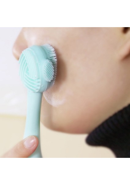 F03 Çift Uçlu El Yüz Temizleme Fırçası Silikon Scrubbers Gıda Sınıfı Manuel Derin Yıkama Gözenekleri Ölü Deriyi Küçültmek Peeling (Yurt Dışından) fiyatları