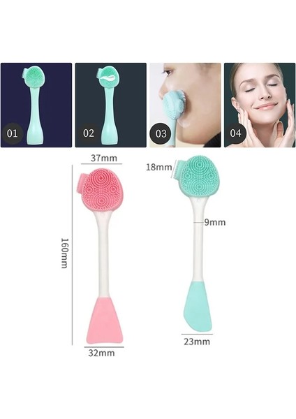 F03 Çift Uçlu El Yüz Temizleme Fırçası Silikon Scrubbers Gıda Sınıfı Manuel Derin Yıkama Gözenekleri Ölü Deriyi Küçültmek Peeling (Yurt Dışından) modelleri