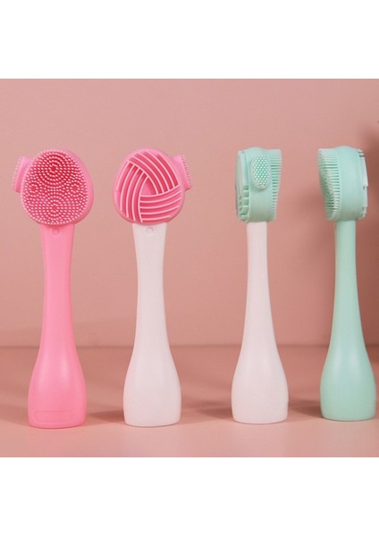 F03 Çift Uçlu El Yüz Temizleme Fırçası Silikon Scrubbers Gıda Sınıfı Manuel Derin Yıkama Gözenekleri Ölü Deriyi Küçültmek Peeling (Yurt Dışından) indirimleri