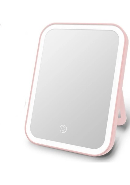 Pembe LED Makyaj Aynası Dokunmatik Ekran 3 Işık Taşınabilir Ayakta Katlanır Vanity Ayna 5x Büyüteç Kompakt Kozmetik Ayna (Yurt Dışından)