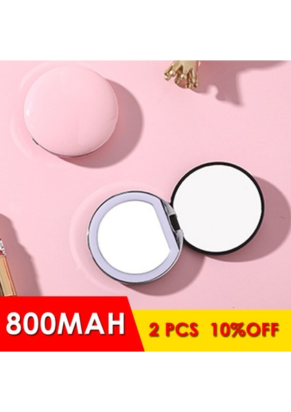 Mor Hiçbir Kutu 3x Büyüteç Küçük Işıklı Makyaj Aynası Işık Mini Yuvarlak Taşınabilir LED Makyaj Aynası Algılama USB Ücretli Makyaj Aynası (Yurt Dışından) fiyatları