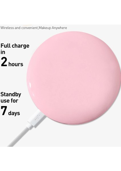 Mor Hiçbir Kutu 3x Büyüteç Küçük Işıklı Makyaj Aynası Işık Mini Yuvarlak Taşınabilir LED Makyaj Aynası Algılama USB Ücretli Makyaj Aynası (Yurt Dışından) indirimleri