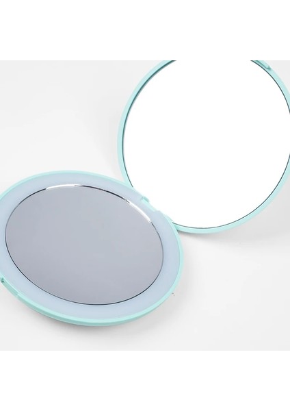 10X Siyah 10X Hd Büyüteç Işıklı Makyaj Aynası 5 Renk Işık Mini Yuvarlak Taşınabilir LED Makyaj Aynası Algılama Katlanabilir Makyaj Aynası (Yurt Dışından) fırsatları