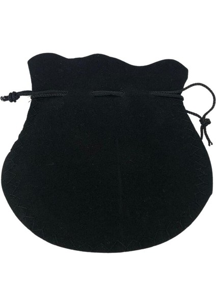 Kadife Kese Siyah 100 Adet 11X14 Boy Takı, Altın Kesesi (Ipli & Büzgülü)
