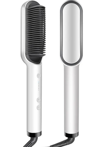 Açık Gri Bize Çok Fonksiyonlu Saç Düzleştirici Tarak Saç Fırçası Saç Bigudi Profesyonel Elektrikli Bukle Makinesi Saç Stili Düzleştirici Hızlı (Yurt Dışından)