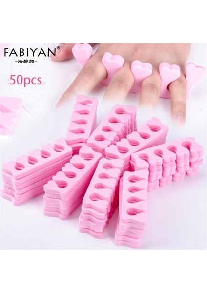 50 Adet/paket Pembe Nail Art Ayak Parmakları Ayırıcılar Parmaklar Ayaklar Sünger Yumuşak Jel Uv Araçları Lehçe Manikür Pedikür (Yurt Dışından)