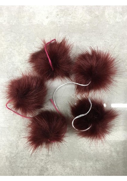 Ponpon 4 cm 5 Li Set Bordo