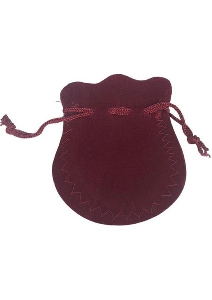 Kadife Kese Bordo 50 Adet 6x8 Boy Takı, Altın Kesesi (Ipli & Büzgülü)