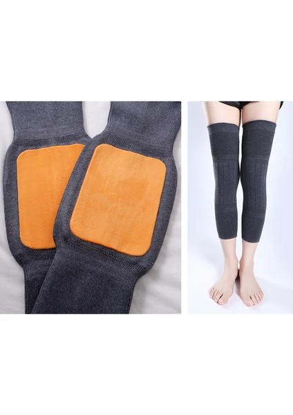 Koyu Gri-Kadife L 2pcs Kış Sıcak Yün Kaşmir Bacak Isıtıcıları Kollu Kalın Polar Astarlı Diz Pedleri Brace Destek Koruma Koruyucu Uzun Termal Sararlar (Yurt Dışından)