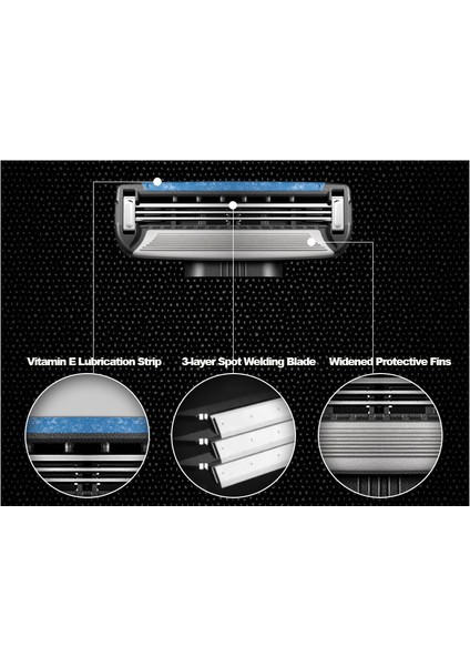 4 Adet Suche3 Bıçakları 4 Adet/paket Erkekler Için Tıraş Bıçağı Yüz Bakımı Tıraş Güvenliği, 4 Katmanlı Paslanmaz Çelik Tıraş Makinesi Kaseti Fit M3 Kolu (Yurt Dışından)
