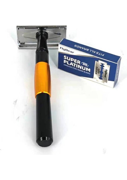 Siyah Saplı Emniyetli Jilet Çift Kenarlı Erkekler Jileti Tıraş Yüz Tıraş Bıçağı Tıraş Makinesi Eko Jilet Tek Bıçaklı (Yurt Dışından)