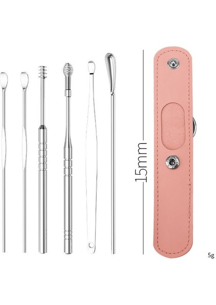 6 Adet Pinkcase 6 Adet/takım Paslanmaz Çelik Kulak Toplama Aracı Set Kulak Temizleyici Kulak Kulak Temizleme Kaşığı Kulak Koruyucu Sağlık Kir Sökücü (Yurt Dışından)