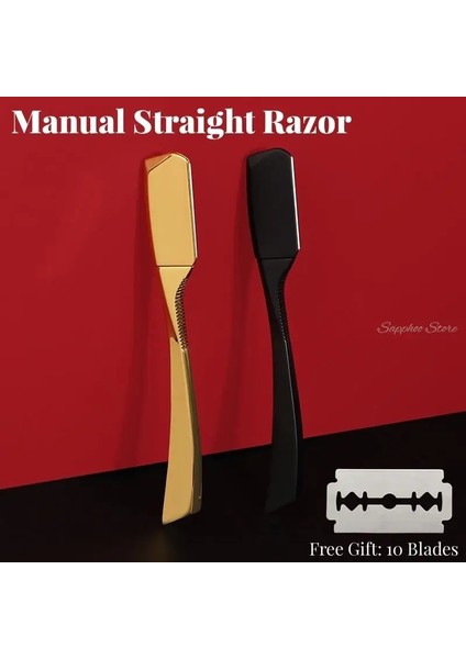 Altın Jilet Seti Çinko Alaşımı Düz Tıraş Bıçağı 74 Bıçaklı Sakal Düz Jilet Saç Giyinme Aracı Manuel Kolaylık Saç Düzeltici Tıraş Makinesi (Yurt Dışından) fiyatları