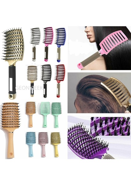 Tip A Altın Saç Fırçası Saç Derisi Masaj Tarak Saç Fırçası Kıl ve Naylon Kadın Islak Kıvırcık Detangle Saç Fırçası Salon Kuaförlük Şekillendirici Araçları (Yurt Dışından)