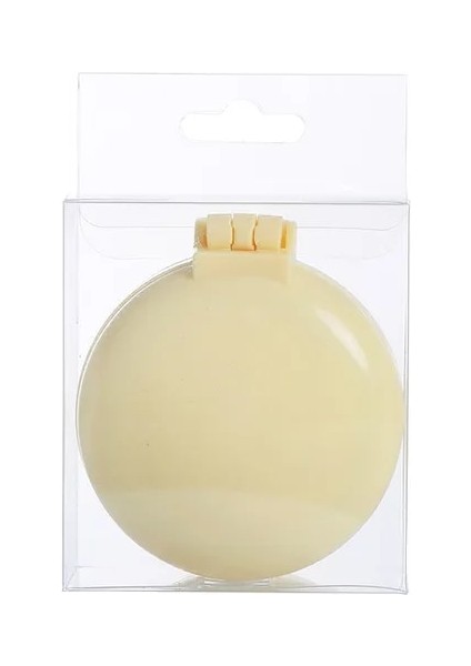 Sarı Mini Cep Aynası Katlanır Tarak Kız Kadın Taşınabilir Yuvarlak Cep Ayna ile Küçük Seyahat Masaj Saç Fırçası Şekillendirici Aksesuarları (Yurt Dışından)