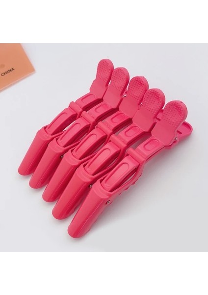 Fuşya 5 Adet/grup Plastik Profeeiona Saç Tokası Kuaförlük Kelepçeleri Pençe Timsah Klipler Berber Salon Şekillendirici Saç Aksesuarları 10 cm (Yurt Dışından)