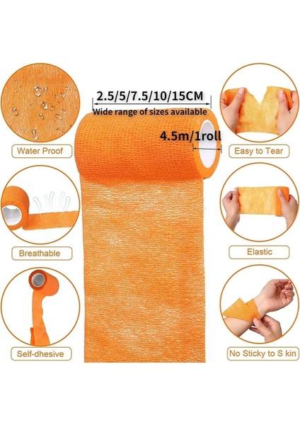 No.17 5cmx4.5m Spor Bandaj Elastik Elastoplast Kendinden Yapışkanlı Bant Bilek Korumak Avuç Içi Parmak Kol Omuz Diz Ayak Bileği Evcil Hayvanlar Bacak Dövme Güvenliği (Yurt Dışından)