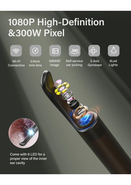 Siyah Bebird Kulak Temizleyici Balmumu Sökücü Aracı Xlife X0 Akıllı Görsel Çubuk Otoskop 1080 P Hd Earpick Endoskop Küpe Kişisel Sağlık (Yurt Dışından) indirimleri