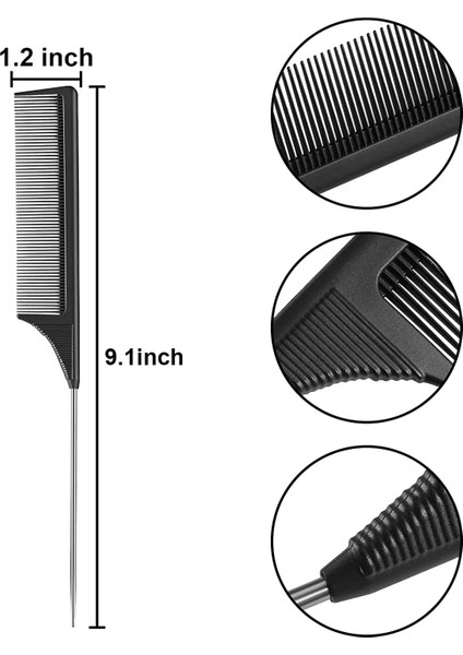 Mavi 3 Paket Sıçan Kuyruğu Tarak Çelik Pim Sıçan Kuyruğu Karbon Fiber Isıya Dayanıklı Alay Taraklar Paslanmaz Çelik Kılkuyruk (Yurt Dışından) modelleri