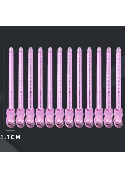 Pembe 12 Adet/kutu Firkete Ördek Gagası Firkete Alüminyum Kuaförlük Klip Saç Sabit Tokalar Salon Ev Şekillendirici Aracı (Yurt Dışından)