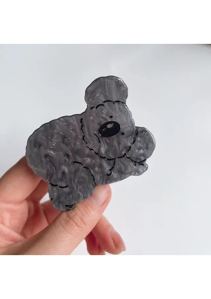 Gri-7cmx5.5cm Güzel Komik Hayvan Asetik Asit Saç Klip Koala Saç Yengeç Köpekbalığı Klip Firkete Saç Pençe Kişilik Şapkalar Headdress (Yurt Dışından)