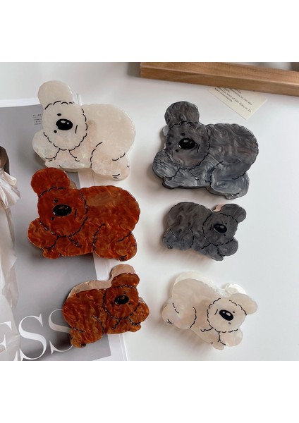 Gri-7cmx5.5cm Güzel Komik Hayvan Asetik Asit Saç Klip Koala Saç Yengeç Köpekbalığı Klip Firkete Saç Pençe Kişilik Şapkalar Headdress (Yurt Dışından) modelleri