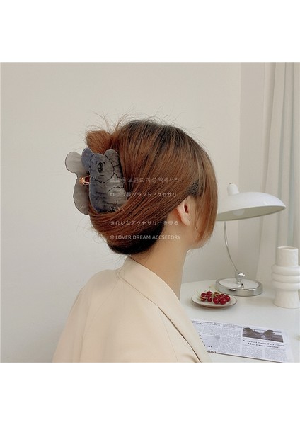 Gri-7cmx5.5cm Güzel Komik Hayvan Asetik Asit Saç Klip Koala Saç Yengeç Köpekbalığı Klip Firkete Saç Pençe Kişilik Şapkalar Headdress (Yurt Dışından) indirimleri