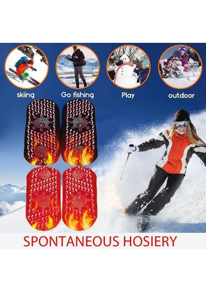 White-3pcs Kış Kendinden Isıtmalı Sağlık Çorapları Unisex Manyetik Terapi Rahat Sıcak Sox Kayak Sporları Nefes Ayak Masajı Bakım Çorap (Yurt Dışından)