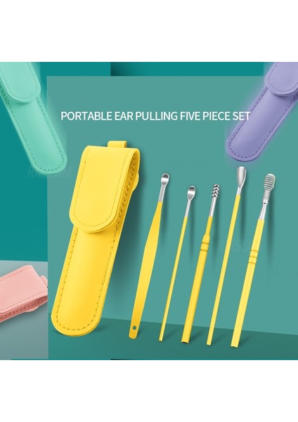 6 Adet/takım Kulak Temizleyici Seti Kulak Tıkacı Kulak Kiri Sökücü Kulak Kaşığı Küret Kulak Temizleme Spiral Earpick Kolay Kulak Kirini Temizleme Piercing Kiti (Yurt Dışından)