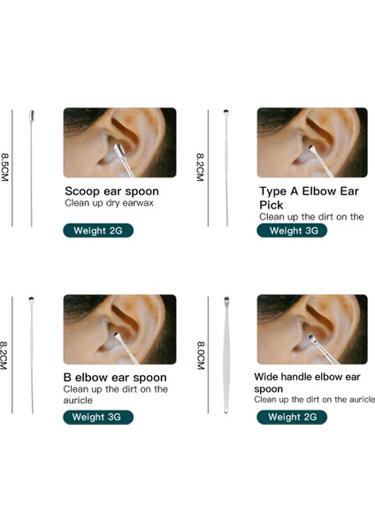 Yeşil 1 Takım Kulak Temizleyici Kaşık Earpick Çubukları Kulak Kiri Sökücü Küret Kulak Temizleme Çubuğu Temizleme Kulak Temizleyici Balmumu Temizleme Aracı Sağlık Kulak Tıkacı (Yurt Dışından) indirimleri
