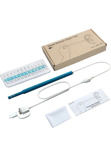 20 Parça - Mavi Kulak Temizleme Endoskopu 3'ü 1 Arada USB Hd Görsel Otoskop Borescope Kulak Kaşığı 5.5mm Mini Kamera Android Pc Typec Kulak Temizleme Çubuğu Sağlık Hizmeti (Yurt Dışından)