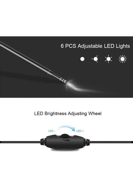 20 Parça - Mavi Kulak Temizleme Endoskopu 3'ü 1 Arada USB Hd Görsel Otoskop Borescope Kulak Kaşığı 5.5mm Mini Kamera Android Pc Typec Kulak Temizleme Çubuğu Sağlık Hizmeti (Yurt Dışından)