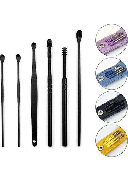 Yeşil 6 Adet/takım Kulak Kiri Toplayıcı Paslanmaz Çelik Kulak Tıkacı Balmumu Sökücü Piercing Kiti Kulak Kiri Küret Kaşık Bakımı Kulak Temizleme Aracı Kulak Temizleyici (Yurt Dışından) indirimleri