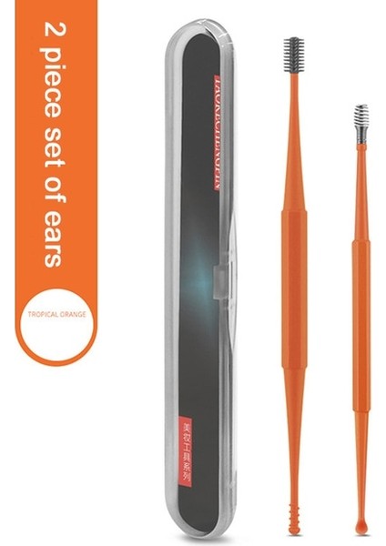 2 Adet Turuncu 2/3 Adet Set Kaşık Çift Kafa Kulak Temizleyici Kulak Bakımı Kulak Balmumu Seçici Yumuşak Silikon Sökücü Bahar Spiral Küret Temizleyici Kulak Aracı (Yurt Dışından)