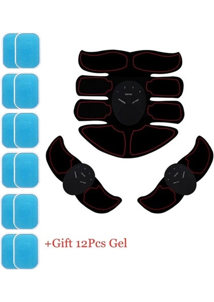 Sarı Yan Set Kablosuz Elektrikli Ems Kas Stimülatörü Karın Anti-Selülit Masajı Abs Eğitmen Vücut Şekillendirme Yama Ev Fitness (Yurt Dışından)