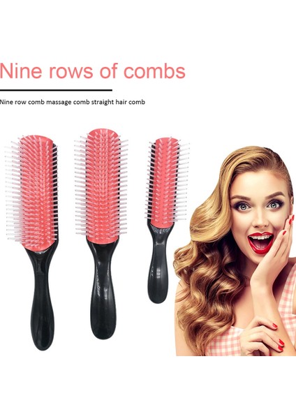 Beyaz 9-Satır Dolaşık Açıcı Saç Fırçası Denman Dolaşık Açıcı Saç Fırçası Saç Derisi Masaj Düz Kıvırcık Islak Çıkarılabilir Dıy Saç Tarak Fırça (Yurt Dışından) indirimleri