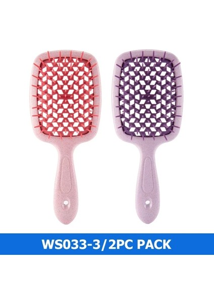 Soluk Pembemsi Gri Janeke Masaj Islak Kuru Tarak Demelante Fırça Janeke Orijinal Tarak Içi Boş Taraklar Расчески 2 Adet/takım Salon Kuaför Saç Fırçaları Seti (Yurt Dışından)