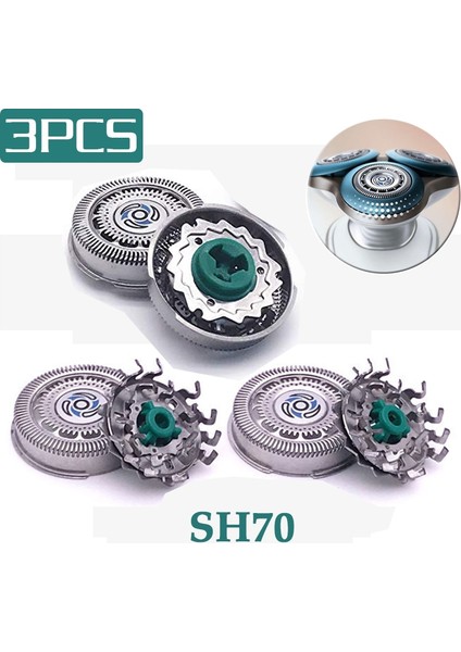 Gri Düz 3 Adet Tıraş Makinesi Kafa SH70 Yedek Philips Tıraş Bıçağı S7000 Serisi S9031 S7010 S7310 SH90 S9000 Serisi S7980 S7311 (Yurt Dışından) fiyatları