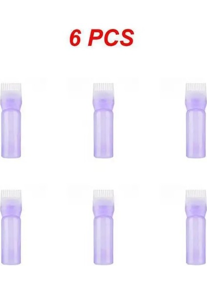 Stil B 6 Adet 1 ~ 10 Adet 120 ml Renkli Plastik Saç Boyası Doldurulabilir Şişe Aplikatör Tarak Dağıtım Salon Saç Boyama Kuaförlük Şekillendirici (Yurt Dışından)