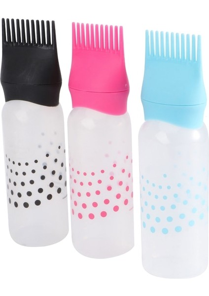 Gösterildiği Gibi Kök Tarak Aplikatör Şişesi, Salon Saç Boyama Boyama Için Dereceli Ölçekli 3 Adet 6 Oz Kök Tarak Sıkma Aplikatör Şişeleri, (Yurt Dışından)