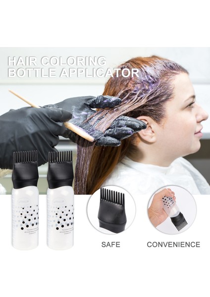 Gösterildiği Gibi Kök Tarak Aplikatör Şişesi, Salon Saç Boyama Boyama Için Dereceli Ölçekli 3 Adet 6 Oz Kök Tarak Sıkma Aplikatör Şişeleri, (Yurt Dışından) indirimleri