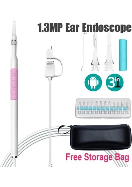 1.3 Milyon Piksel Pembe USB Hd Görsel Kulak Kiri Temizleme Endoskop Kaşık 5.5mm Mini Borescope Android Pc Kulak Kiri Toplama Aracı Sağlık Otoskop Kamera (Yurt Dışından)