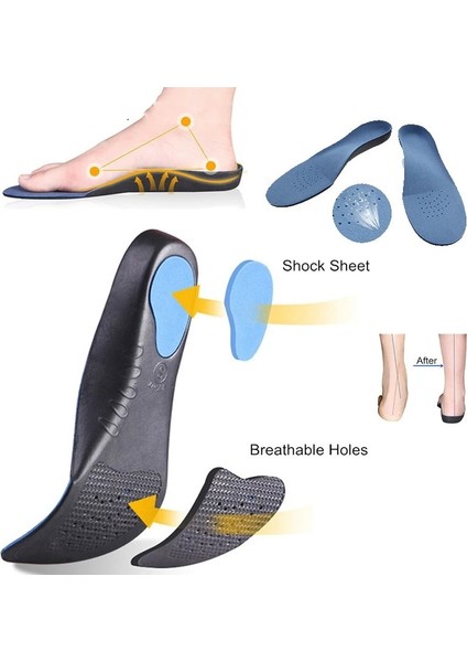 Mavi Xl (Ab 46-48) Ortopedik Tabanlık Ortez Düz Ayak Sağlığı Taban Pedi Ayakkabı Eklemek Arch Destek Pedi Plantar Fasiit Ayak Bakımı Tabanlık (Yurt Dışından)