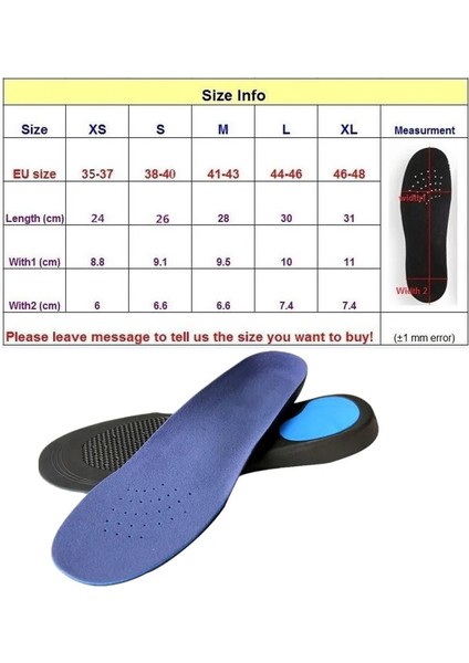 Mavi Xl (Ab 46-48) Ortopedik Tabanlık Ortez Düz Ayak Sağlığı Taban Pedi Ayakkabı Eklemek Arch Destek Pedi Plantar Fasiit Ayak Bakımı Tabanlık (Yurt Dışından)