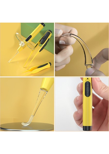 Rastgele Renk Kulak Kiri Temizleme Aracı ile LED Işık Kulak Kiri Seçici USB Şarj ile Kulak Kiri Temizleme Klipsi Cımbız Aracı Saklama Kutusu Kulak Kaşığı (Yurt Dışından)