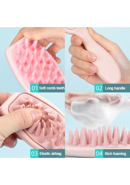 B-Pembe Silikon Şampuan Fırçası Saç Masajı Saç Derisine Masaj Fırçası Saç Yıkama Tarak Spa Saç Fırçası Banyo Duş Fırçası Güzellik Şekillendirici Araçları (Yurt Dışından) fırsatları