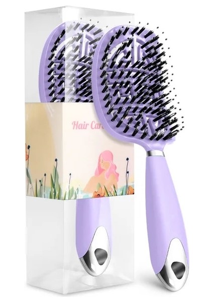 Mor 02 Pop Fırça Brosse Dolaşık Açıcı Saç Fırçası Kadın Naylon Saç Derisi Masaj Saç Tarak Islak Kıvırcık Saç Fırçası Kuaförlük Şekillendirici Araçları (Yurt Dışından)
