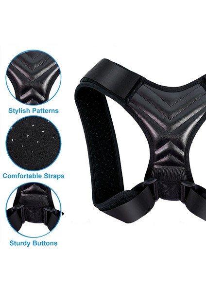Siyah L Tıbbi Ayarlanabilir Klavikula Duruş Düzeltici Erkekler Kadınlar Üst Sırt Brace Omuz Bel Desteği Kemer Korse Duruş Düzeltme (Yurt Dışından) modelleri