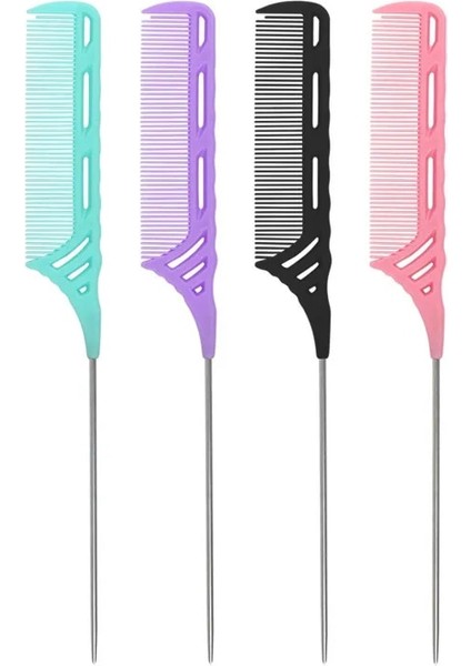Pembe 1 Adet Yeni Ince Diş Tarak Metal Pin Anti-Statik Saç Stili Kuyruk Tarak Ayrı Ayrılık Kuaför Profesyonel Araçlar (Yurt Dışından)
